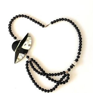 Karla Jordan Art Deco Woman Wearing Hat Retro 1970s Vintage Necklace